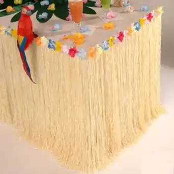 

Table Grass Skirt Hibiscus String Colorful Flowers for Hula Party Events Decoration Supplies Table Skirt Hawaiian Luau