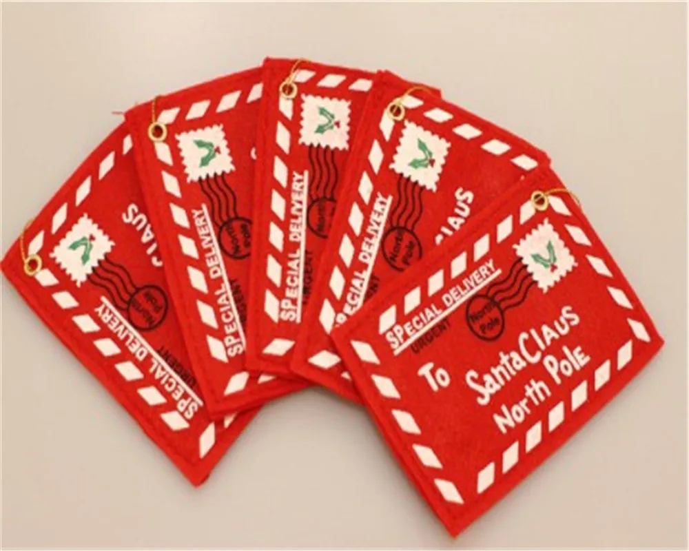 Конверт Рождественская елка подвесной держатель для карт сумка для подарков Санта-Клауса красное украшение Рождественское украшение для дома