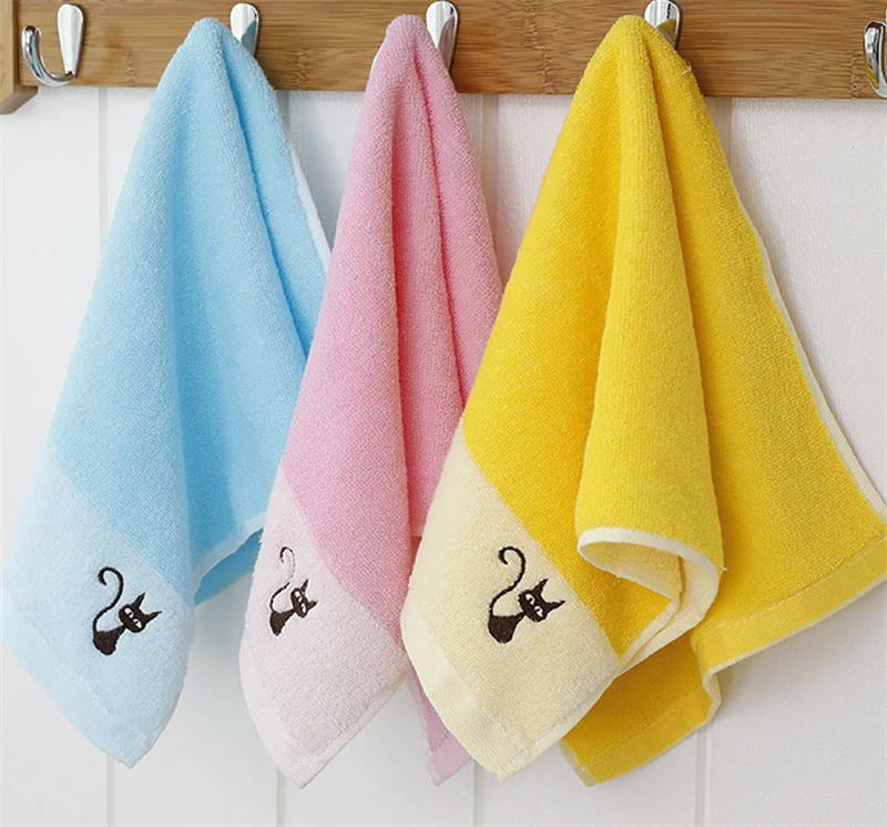 25x50cm 100 Cotton Child Kids Baby Hand Face Towel Embroidered Cartoon