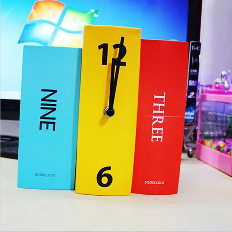 

Funny Book Clock Office Table 1Pcs Decorative Desk Room Creative Fashion Home Decorations Study Office Ornament Book Pastoral