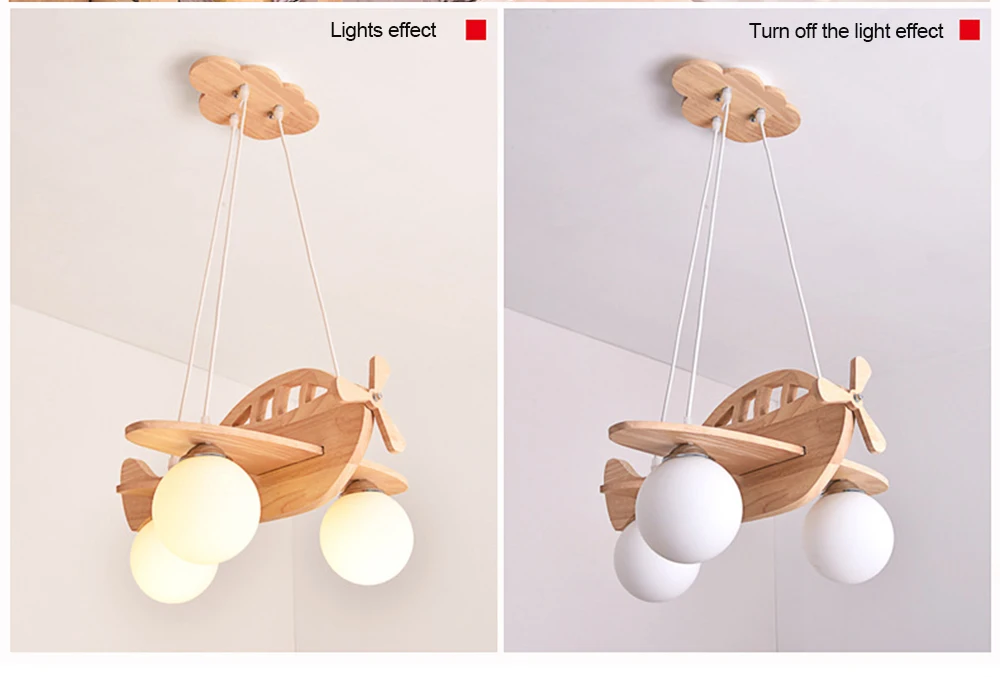 Подвесная Подвесная лампа в виде самолета для детской комнаты, подарок для детей, освещение в спальню, рождественские украшения для мальчиков с героями мультфильмов, приспособление для дома