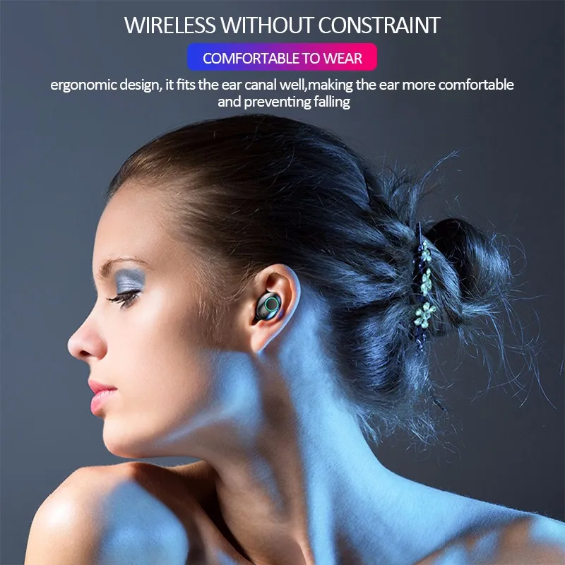 M7 TWS светодиодный Bluetooth Наушники Белые Черные Беспроводные наушники с 3600 мАч power Bank для смартфонов, планшетов, спортивных игр