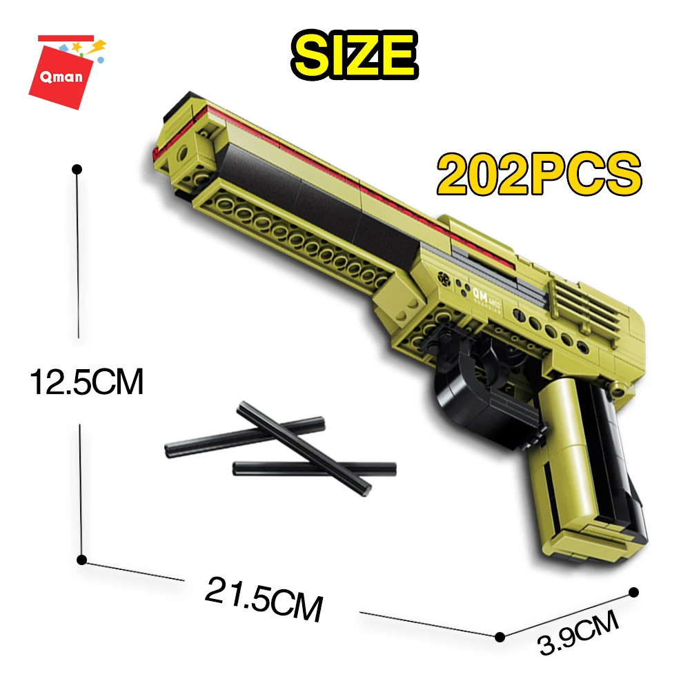 QMAN 202 шт военные ww2 swat строительные блоки Desert Eagle Пистолет кирпич снайперская