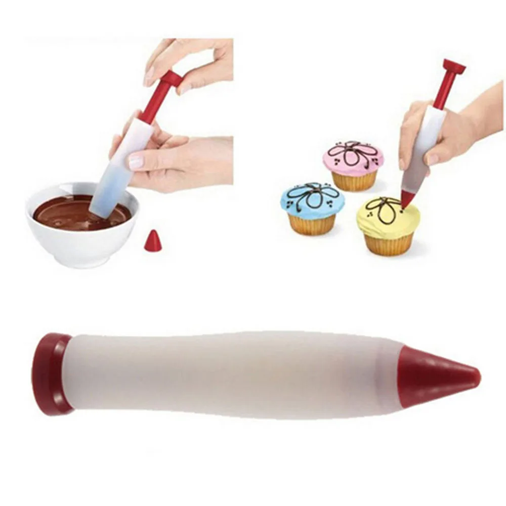New Cake Pen Silicone Fondant Chocolate Pen Icing Piping Syringe Baking