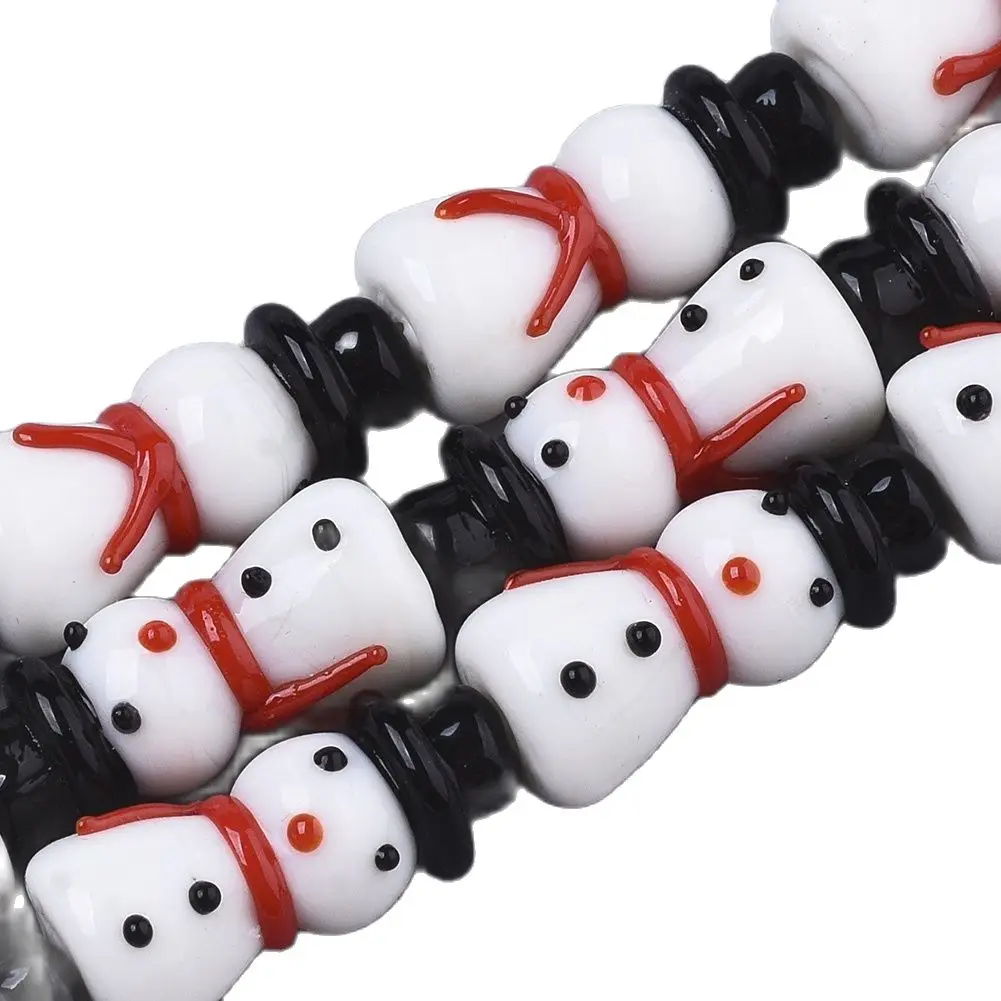 Christmas Theme Handmade Lampwork Beads Santa Claus/Snowman/Christmas Tree/Hat Bead Charm For Bracelet DIY Jewelry Making