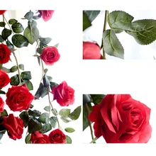 Искусственный цветок розы гирлянда поддельные растения фотографа реквизит кафетерий струны
