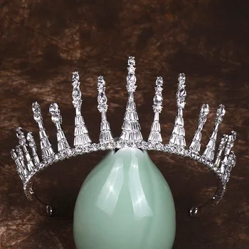 

Baroque Crown Bride Wedding Crown Pearl Man-made crystal Birthday Queen tiara