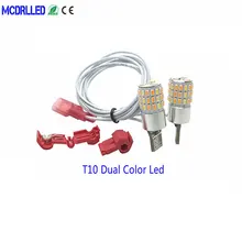 Mcdrlled – lumière latérale double couleur pour moto T10, Led W5w, ampoules de clignotant Drl, blanc et ambre, nouvelle collection 