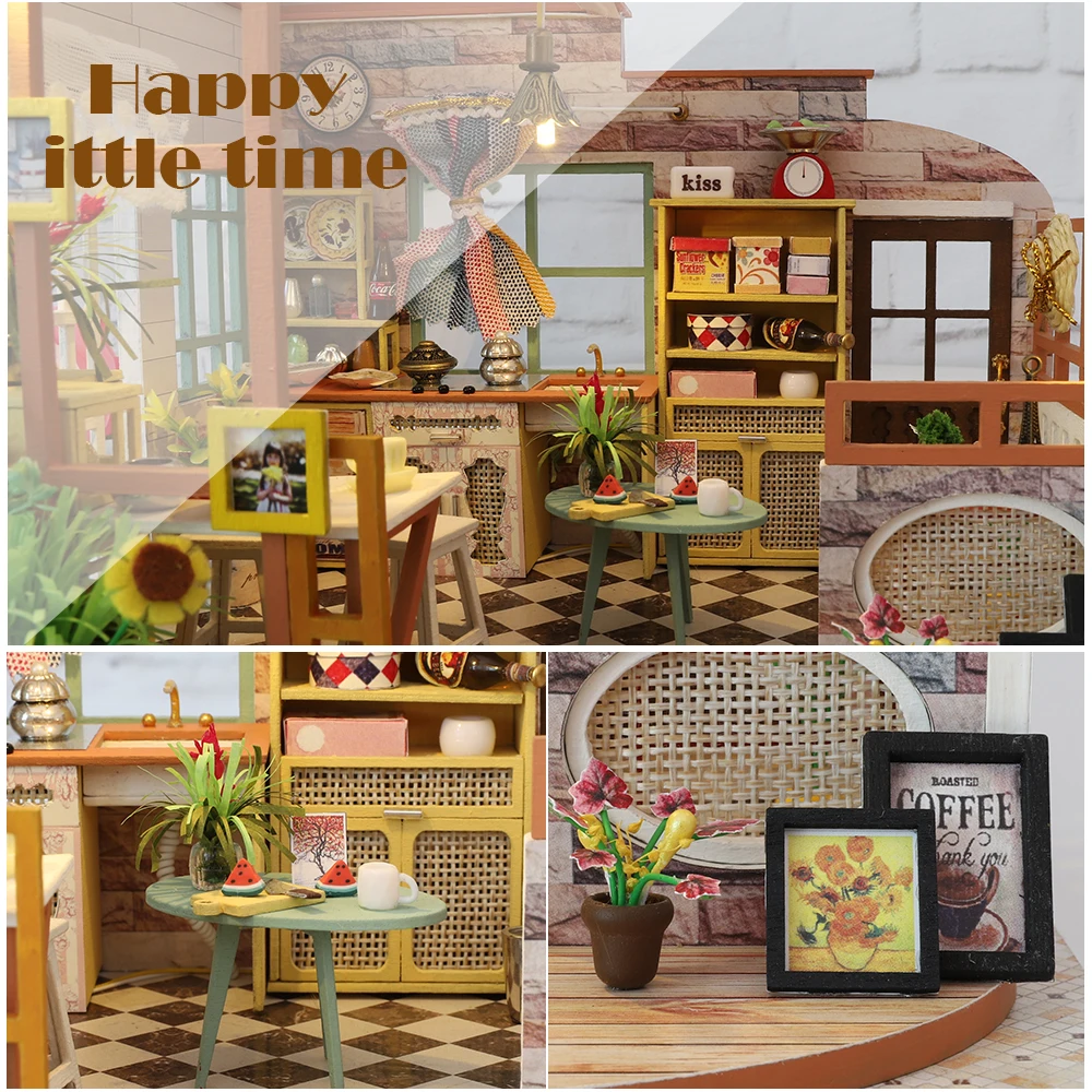 Cutebee Каса Кукольный дом миниатюрная мебель кукольный домик DIY Миниатюрные домики комната коробка театральные игрушки для детей Каса кукольный домик S02A