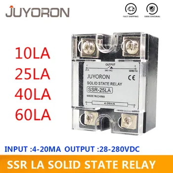 

SSR-10/25/40/60LA SSR Solid State Relay Input DC 4-20mA Single Phase Voltage Type Regulator for Temperature Sensor Black Factory