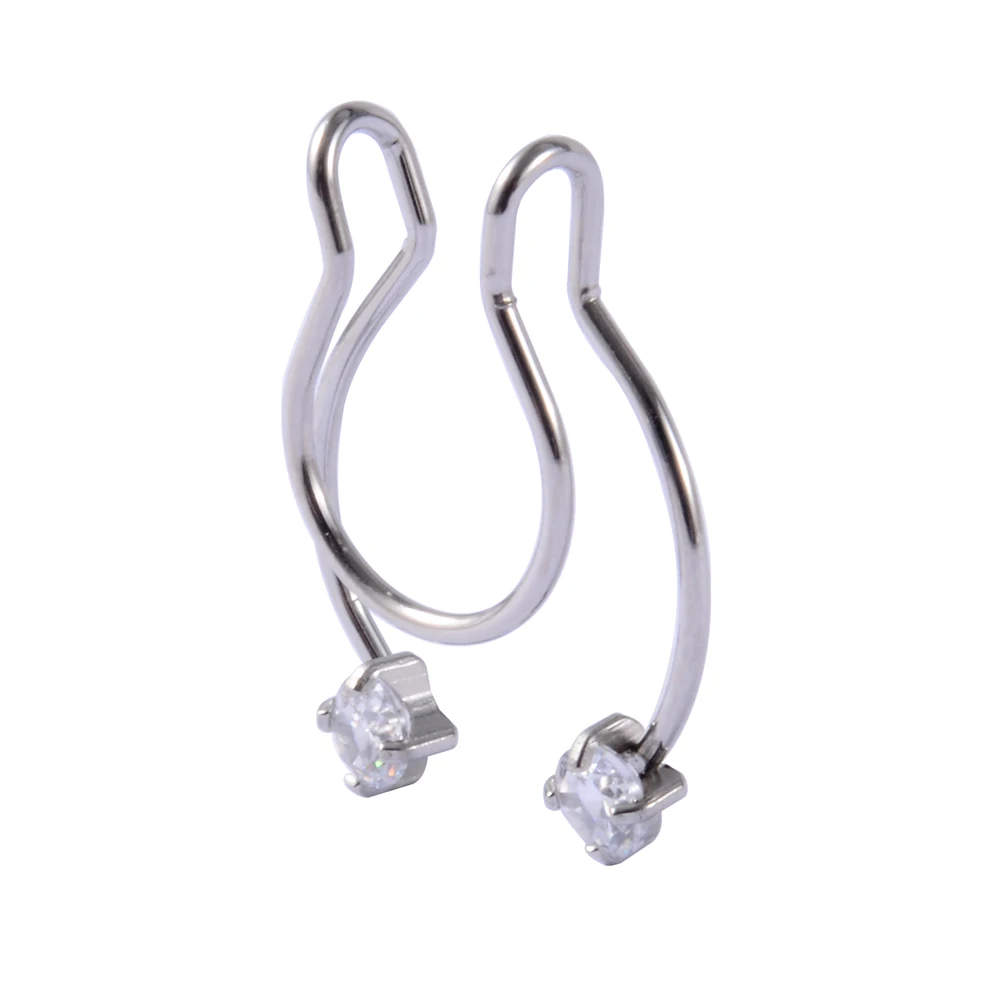 Stainless Steel Fake Nose Ring Hoop Septum Rings Clip Lip Ring Earrings Ear Studs Helix Lobe Tragus Cartilage Piercing 1Pcs