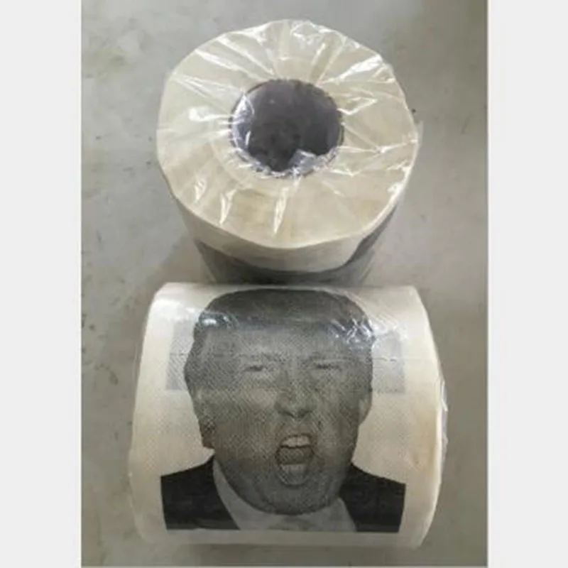 Новинка Дональд Трамп Юмор рулон туалетной бумаги Новинка Забавный кляп подарок Свалка с Трампом