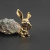 4 Styles Copper Rabbits Miniatures Figurines Small Ornaments Vintage Brass Animal Home Decor Desk Decorations Key Rings Pendants ► Photo 2/6