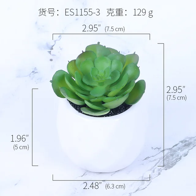 Furniture Vase Mini Artificial Potted Succulents Creative DIY Indoor Small Ornaments Plastic Artificial Flower Plants 1155-3