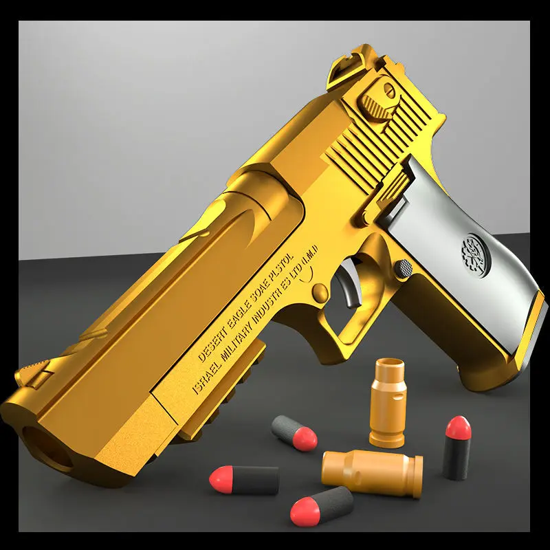 

2021 Desert Eagle Shooting Pistol,Outdoor Soft Bullet Manual Loaded Pistol Toy Glock CS Shooting Game Ejection Boy Birthday Gift