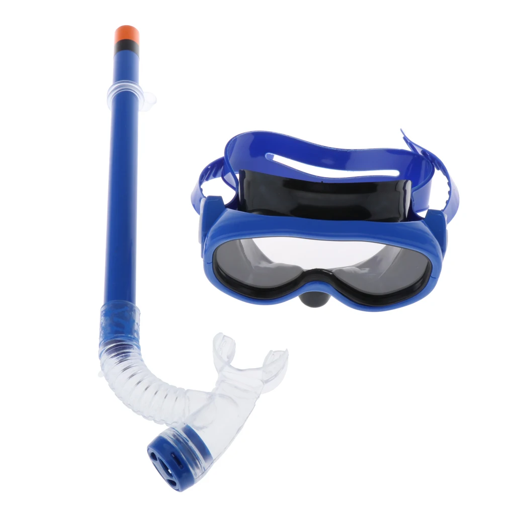 Очки для плавания, противотуманные, детские, для плавания, Маска Для Сноркелинга, с дыхательной трубой, для сноркелинга, очки для детей, маска для подводного плавания, трубка - Цвет: Dark Blue 140x75mm