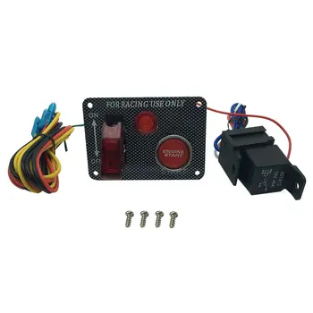 

Multifunctional Power Off Switch Panel Ignition Start Switch Red Push Button Aircraft Kit for Racing Car