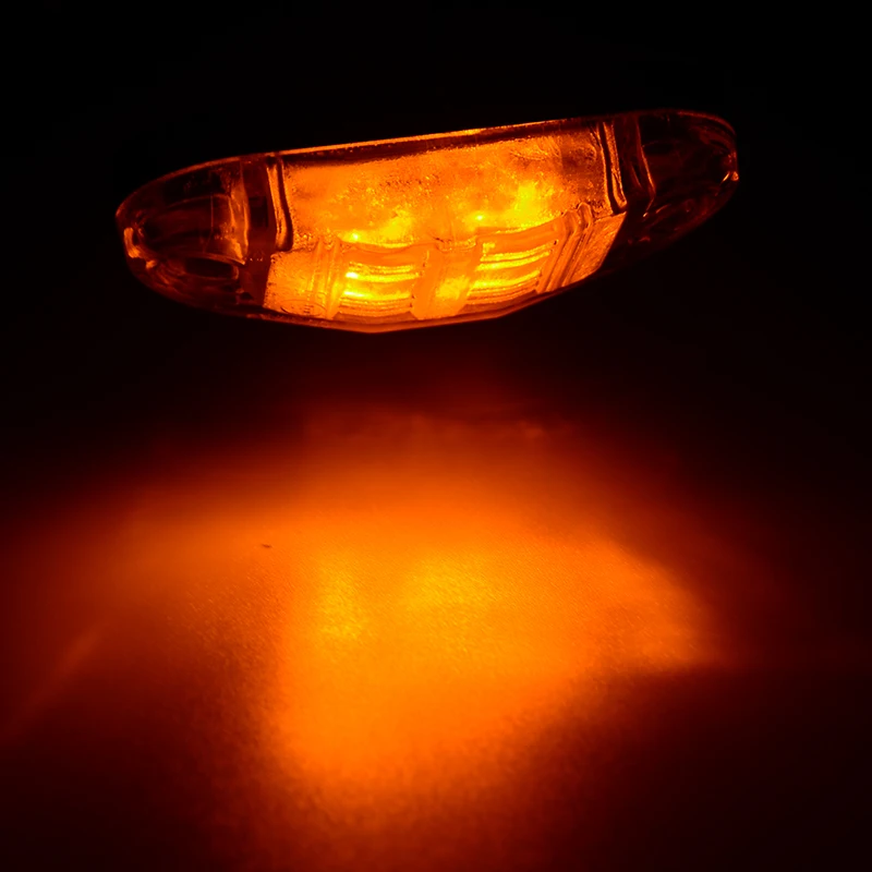10 шт. 10 В/30 в 2LED янтарный цвет боковой сигнальная лампа Овальный автомобильный прицеп грузовик боковой габаритный фонарь Водонепроницаемый