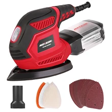 

Detail Sander 1.6A 200W 14000 Opm Compact Sander Dust Collection System With Polishing Pad 20Pcs Sanding Paper METERK Tools