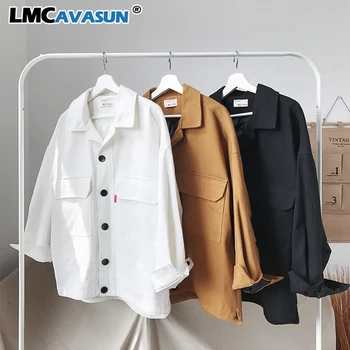 

Spring Loose men and women Coat Woman Safari Korean Student BF With Pocket Turn-down Collar Cotton Jackets Tops Cardigan