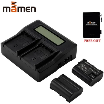 

2Pcs Rechargeable EN-EL15 EN EL15 ENEL15 EL15A Digital Battery + LCD Dual Charger for Nikon D810 D7000 d750 V1 D610 D600E D800E