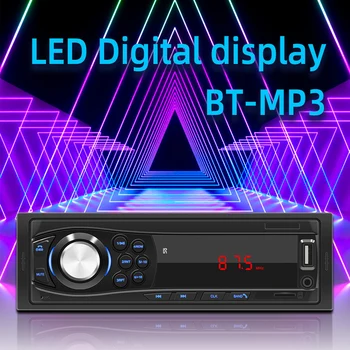 

1 Din FM Car Radio Support Subwoofer USB Red Panel Light Bluetooth 4.0 Mp3 Player RCA 2V 45W Supports TF Card U Disk AUX RCA