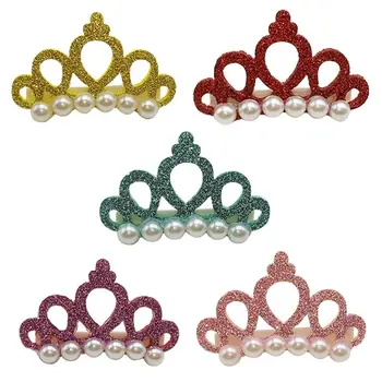 

5Pcs Dog Faux Pearl Crown Hair Clip Puppy Hairpins Photography Props Pet Grooming Headdress Decoration Accessory