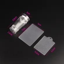 3 pièces ongles estampage timbre grattoir ensemble vernis clair Silicone Stamper Transparent gelée impression transfert manucure modèle plaque outil(China)