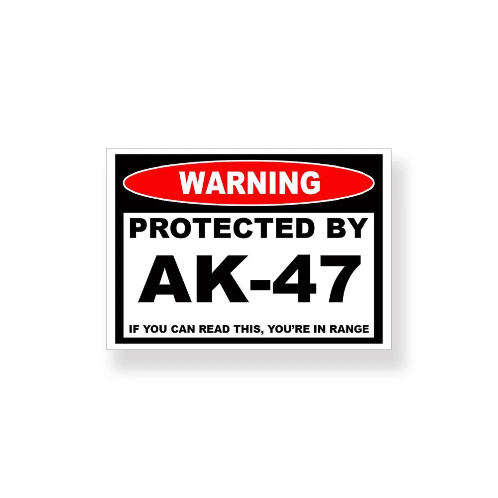 Модная защита AK 47 наклейка штурмовая рисованная предупреждающая виниловая Персонализированная наклейка с логотипом на дверь окна - Цвет: XP0237