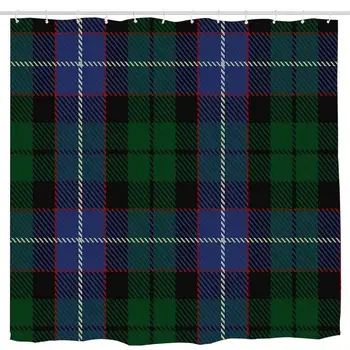 

Russell Or Mitchell Or Hunter Or Galbraith Clan Family Tartan Shower Curtain, Details Artistic Picture, Cloth Fabric Bathroom