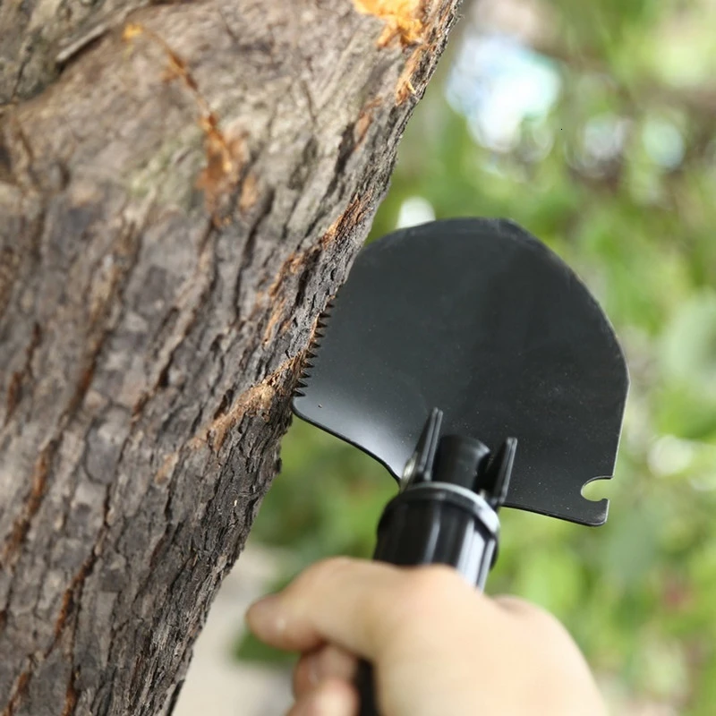 Upgrade 3 in 1 Multifunctional Military Folding Camping Shovel Dig Pickaxe Earth Digger Ice Garden Saw Hoe Snow Spade Scoop  (8)