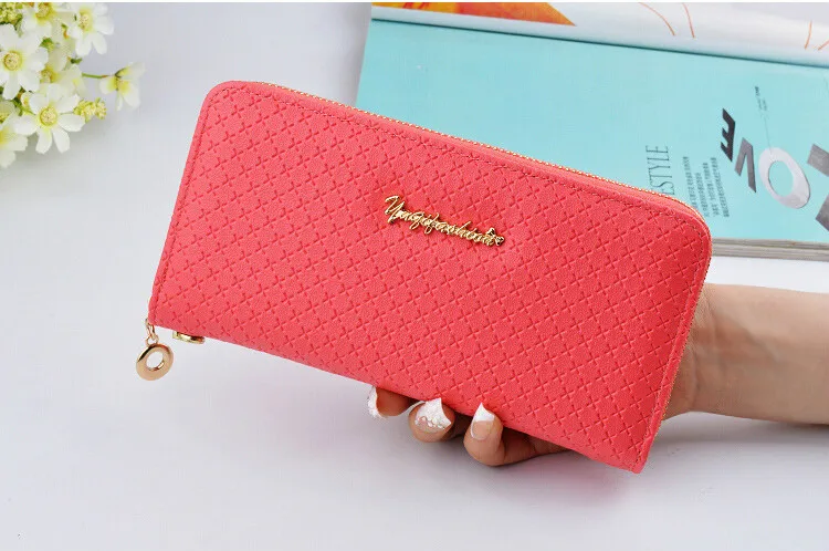 Ladies Zipper Purse Large Capacity Practical Hand Wallet Woman PU Leather Fashion Female Long Section Wallet