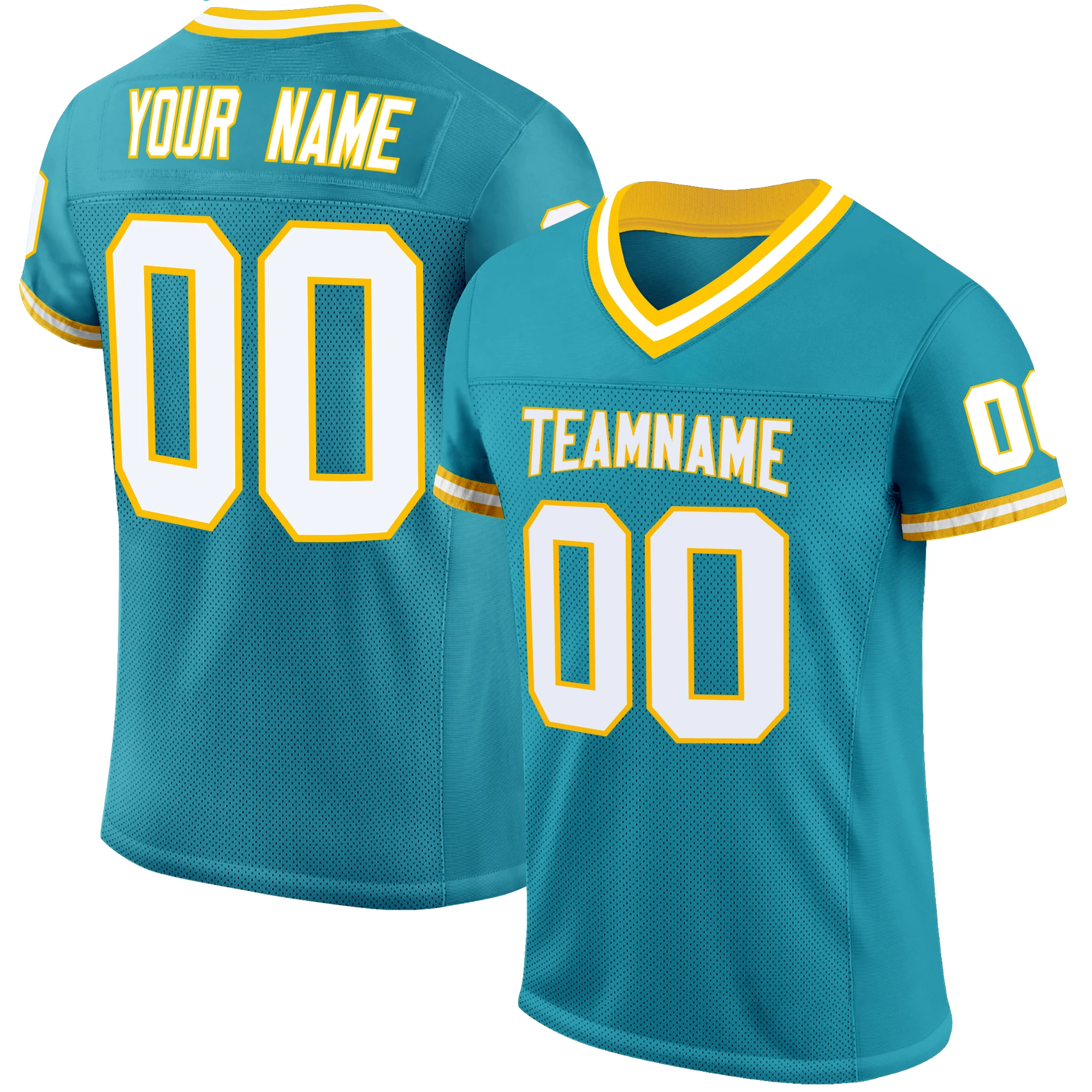 Men American Football Jersey Sublimated Team Name/Number Rugby Sweatshirt Breathable Competitive Training Shirt