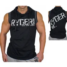 Детский Камуфляжный жилет без рукавов из чистого хлопка для занятий спортом и фитнесом, мужской тренировочный свитер с капюшоном для здоровья и красоты