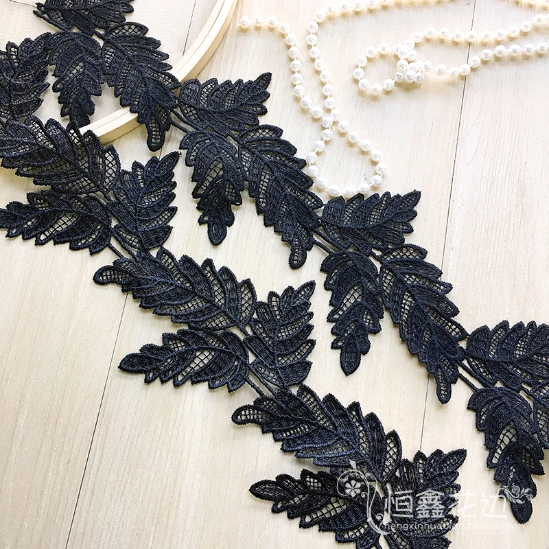 1Yards 9.3CM Wide Embroidery Lace Guipure Leaf Laces Ribbons Trims Flower Lace Fabric Sewing Ribbon lace fabric lace ribbon lace sewing supplies lace sewing accessories lace accessories lace garment accessories lace decoration
