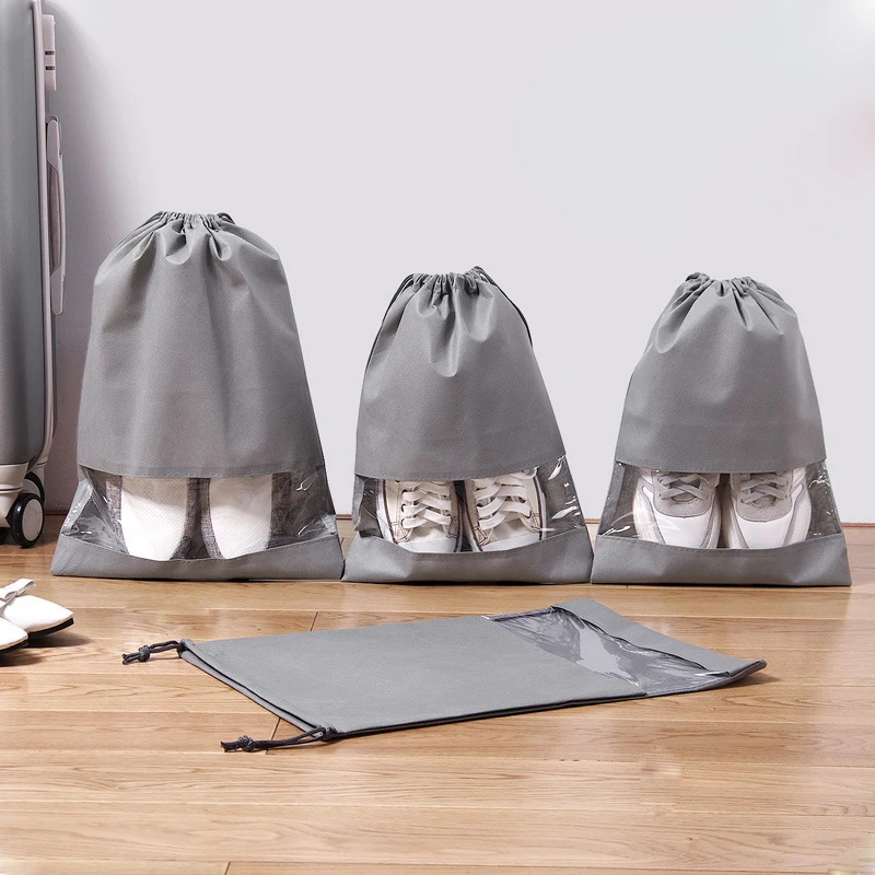 

1 Pcs Shoe Bag Multi Purpose Travel Laundry Storage Pouch Zipper Organizer Portable Tote Drawstring Laundry Shoes Organizador