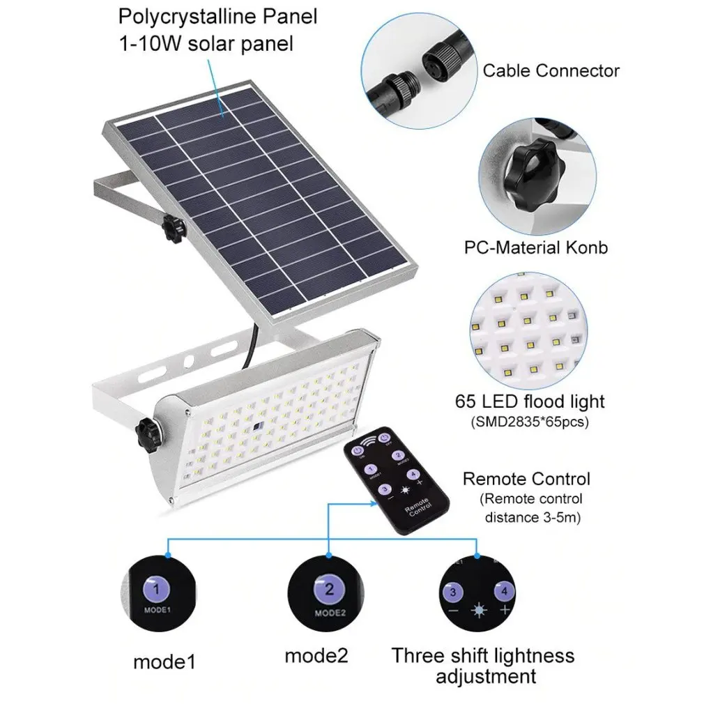 65Led Солнечный свет 30 Вт Солнечный человек индукционный прожектор дистанционное управление прожектор на солнечных батареях большой