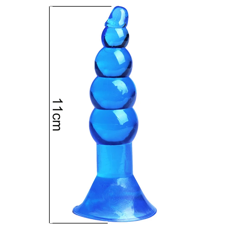 LACHOUFFE синий вибратор анальный pull tab силиконовый задний штекер металлический