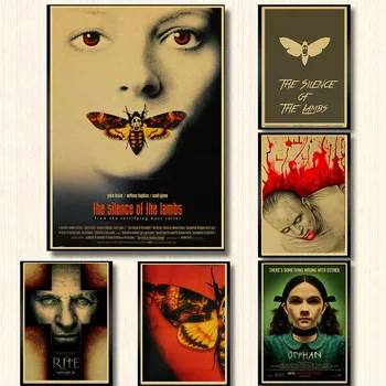 

The silence of the lamb poster classic movie retro kraft paper vintage poster painting core wall sticker