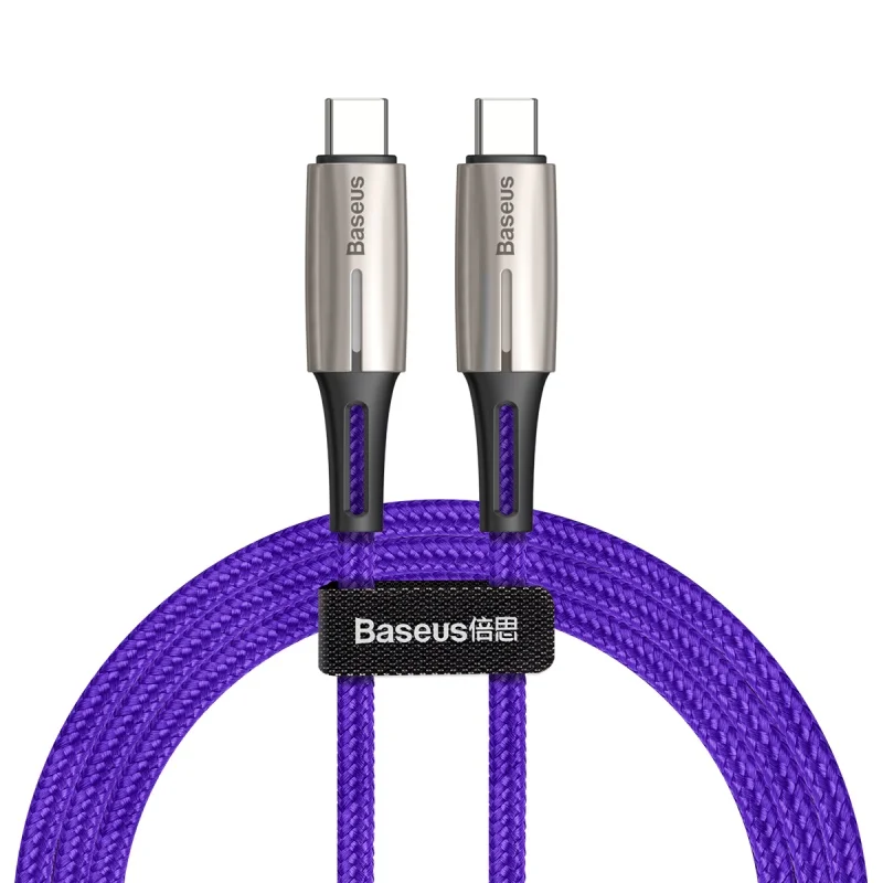 Baseus usb type C к USB C кабель PD2.0 60 Вт 20 в 3A Falsh Зарядка для huawei Xiaomi Быстрая зарядка кабель для передачи данных провод type-C шнур - Название цвета: Purple 2M