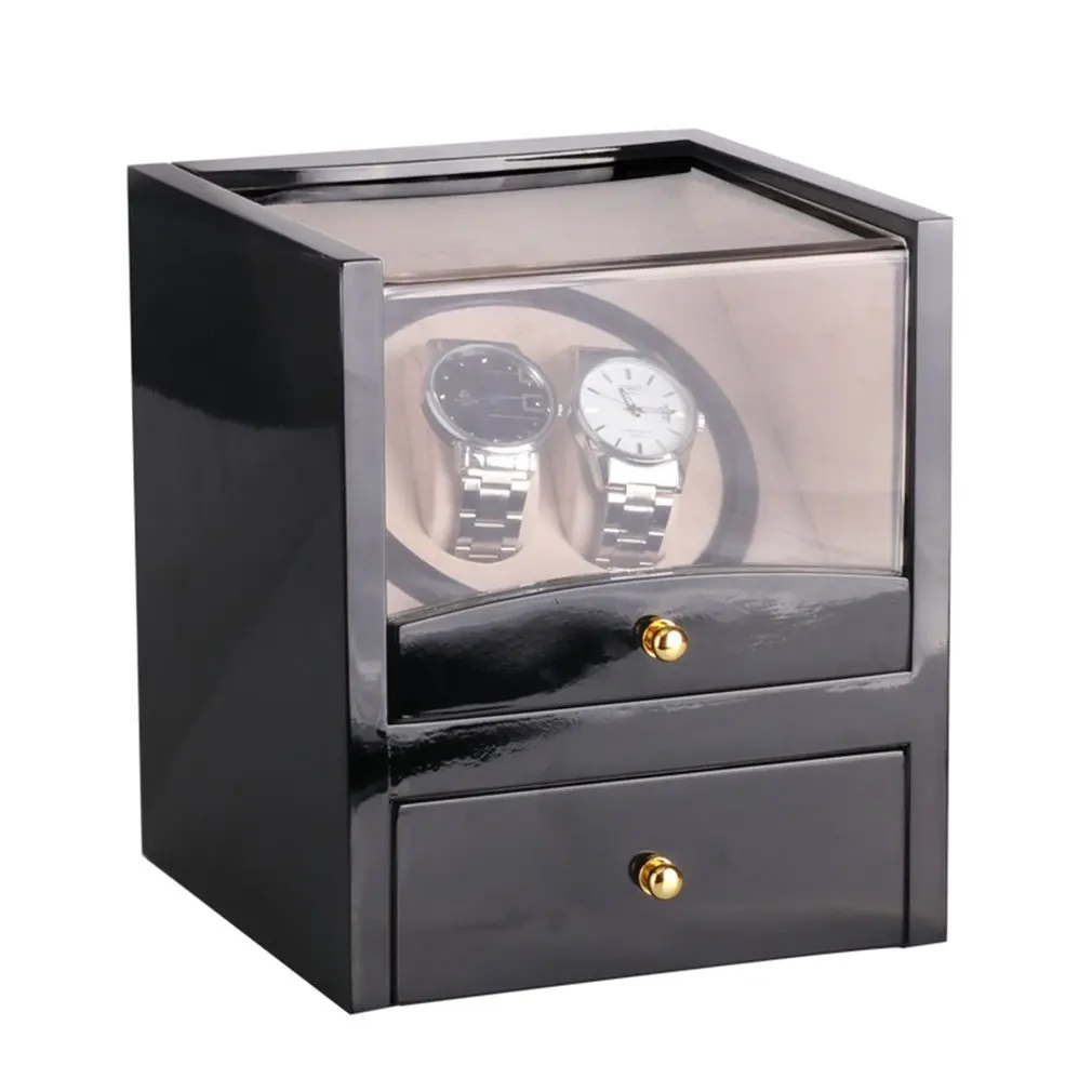 

New US/EU/AU/UK Plug Automatic Mechanical Black Watch Winder High Class Motor Shaker Watch Holder Display Jewelry Watch Box