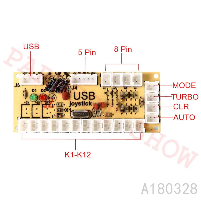 Джойстик аркадная игра контроллер USB джойстик Набор для MAME для Raspberry Pi Джойстик Аркада для аркадной игры машина Нулевая задержка