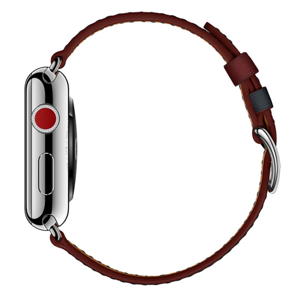Ремешок для Apple Watch Series 3 2 1 38 мм 42 мм мягкая три отверстия кожа Водонепроницаемая модель ремешок для iwatch series 4 5 44 мм 40 мм
