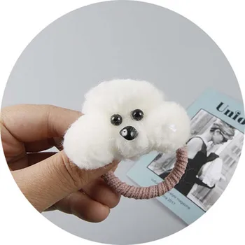 

1PCS Creative New Design Korean Cute Plush Dog Hair Rope Cartoon Popular Hair Clips Baby 3D Hair Accessories