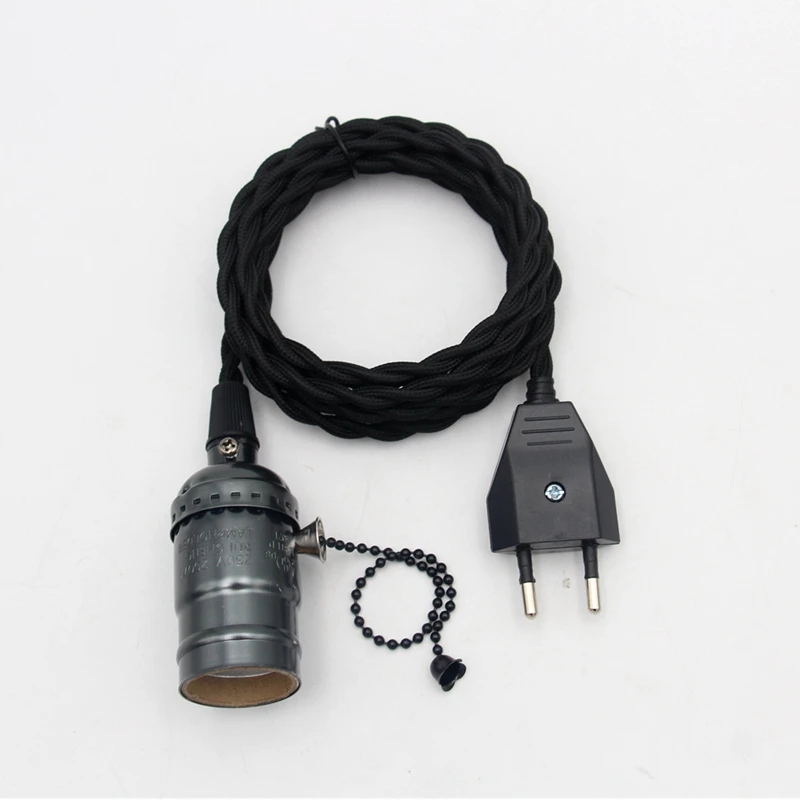 Штепсельная Вилка европейского стандарта Мощность шнур с старинный держатель