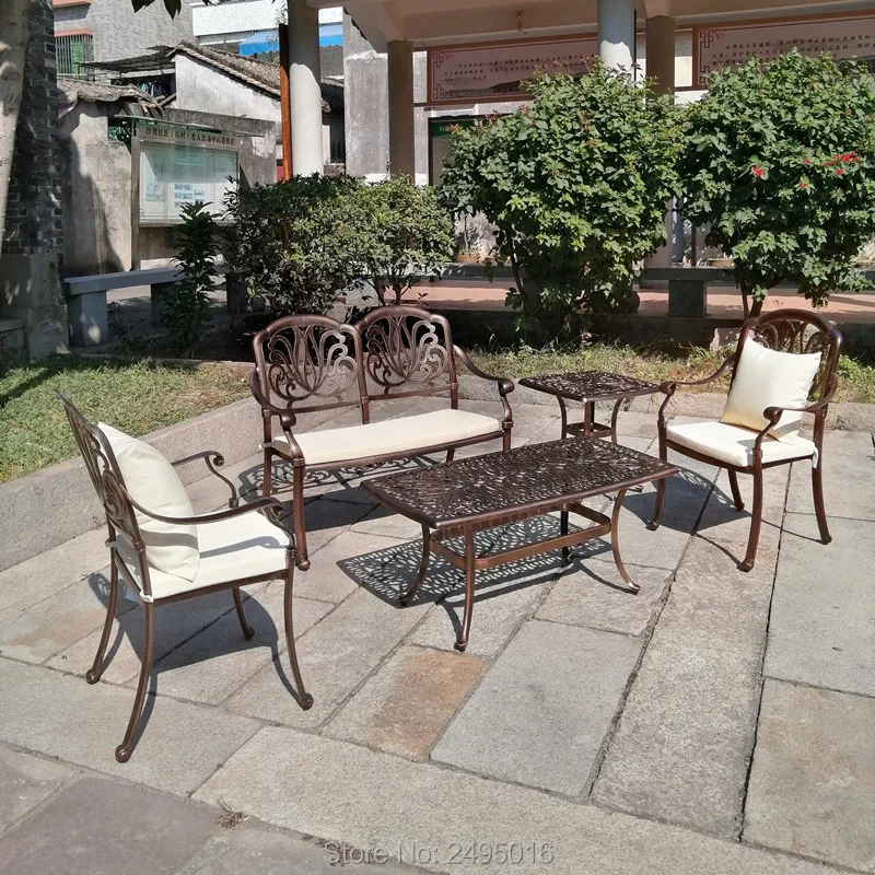 5-person Sofa set solid Cast-aluminum outdoor furniture converstaion patio set leisure seater with cushion 5-person Sofa set solid Cast-aluminum outdoor furniture converstaion patio set leisure seater with cushion