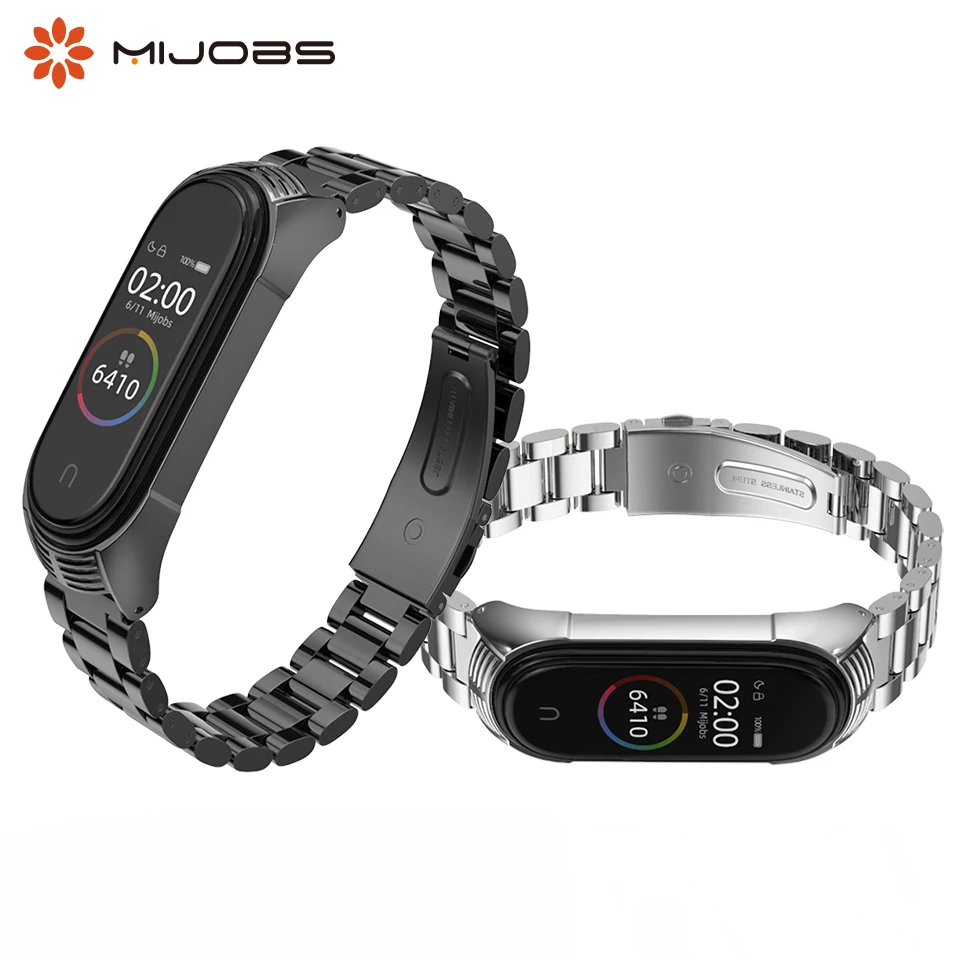 Браслет для часов Xiaomi Miband 4 ремешок из нержавеющей стали металлический mi band 3