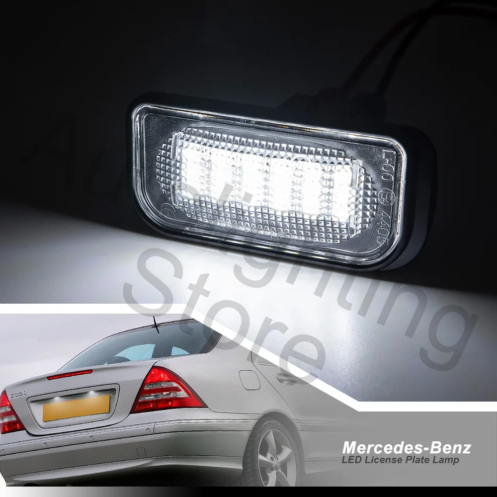 per Mercedes Benz W203 4D C Class. 2 x Luci Portatarga a LED 