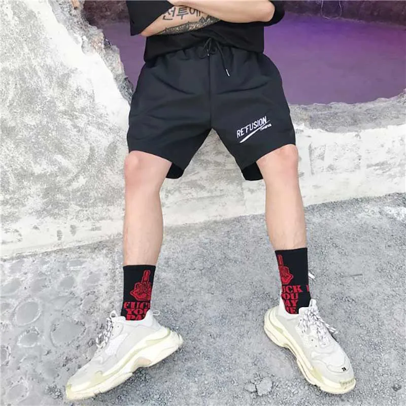 NiceMix корейский принт письмо harajuku для женщин сплошной альбом обычный Ulzzang Прямая поставка прямые свободные панк ноги Винтаж повседневное