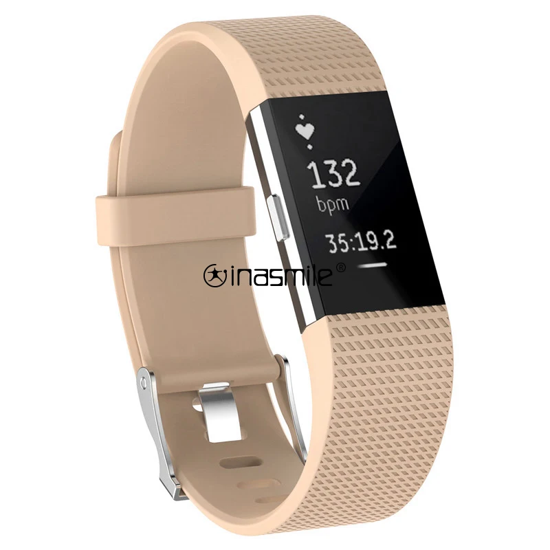 Потрясающий цветной ремешок для браслета FitBit Charge 2 браслет для Charge 2 ремешок для Charge 2 correa браслет - Цвет: beige